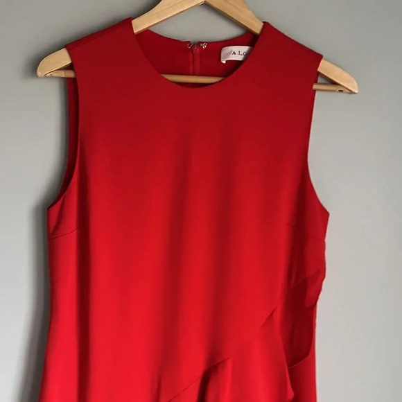 ALC Clarence Ruffled Front Dress Red - Picture 3 of 12
